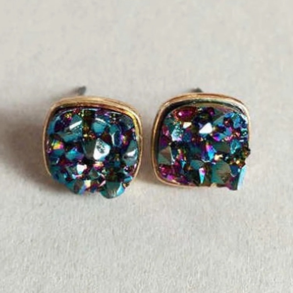 Iridescent Druzy Studs